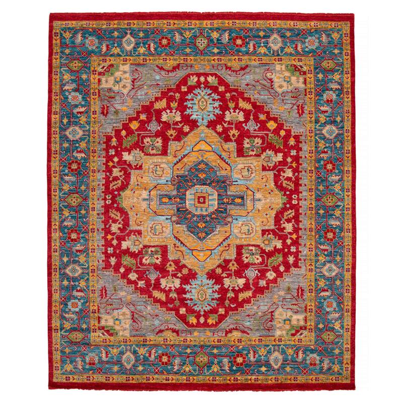ECARPETGALLERY Hand-knotted Modern Oushak Red Wool Rug - 12' 2" x 15' - Red - 12' 2" x 15' - Rectangle