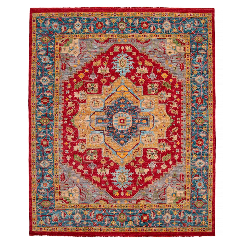 ECARPETGALLERY Hand-knotted Modern Oushak Red Wool Rug - 12' 2" x 15'