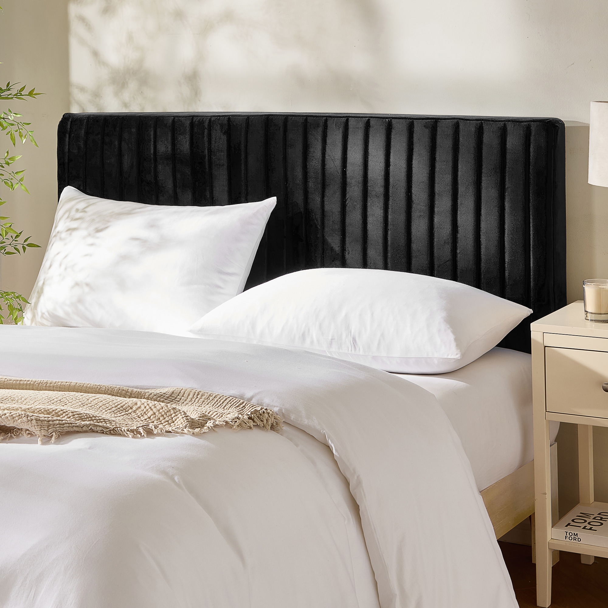 Empyrean Velvet Headboard, Floating Wall-Mounted, Easy Assemble Upholstered Peel & Stick, 3D Soundproof Bed Wall Panels