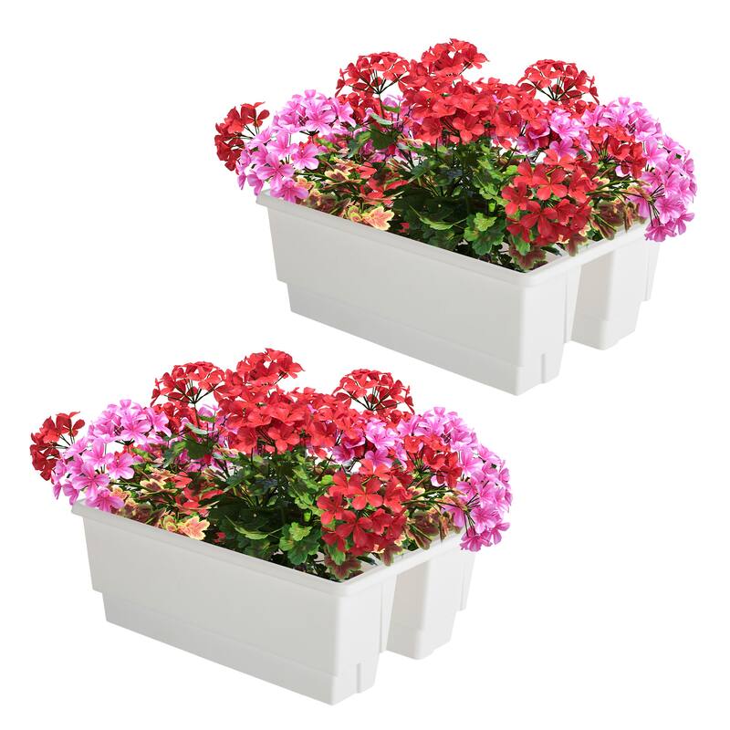 Pure Garden 20.75in Railing Planter - 6-Gal Outdoor Flower Box