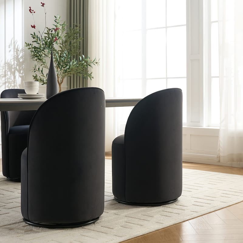 Upholstered Swivel Barrel Chair Dining Chair Side Chair