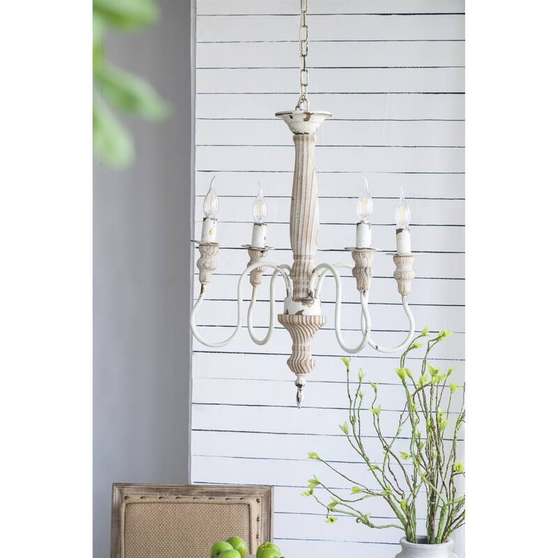 4 - Light Wood Chandelier