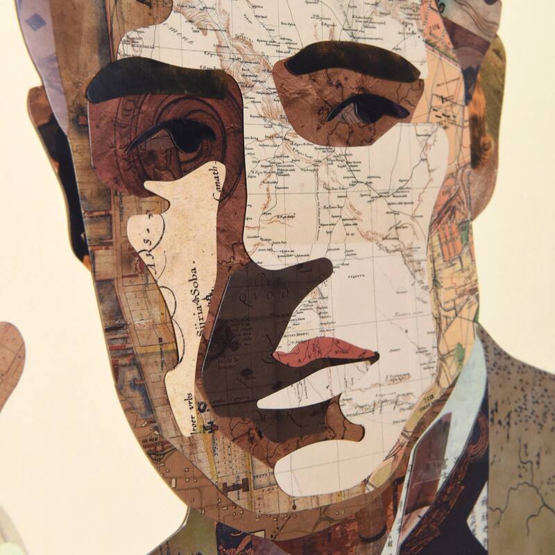 Empire Art "Godfather" Alex Zeng's dimensional collage, under glass & a black shadow box frame