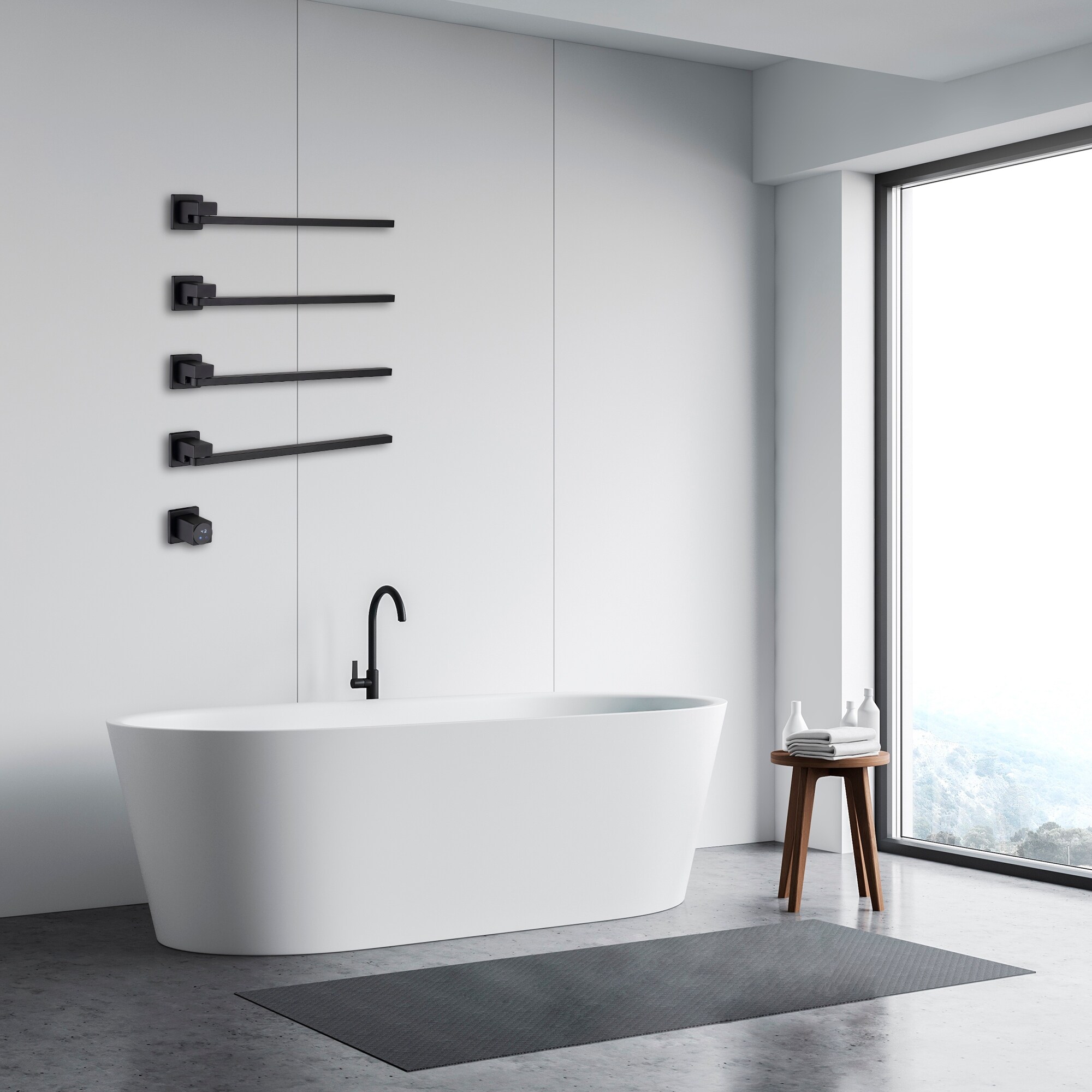 5 Piece Wall Mounted Movable Electric Heated Towel Drying Rack 19 26 On Sale Bed Bath Beyond 39595850