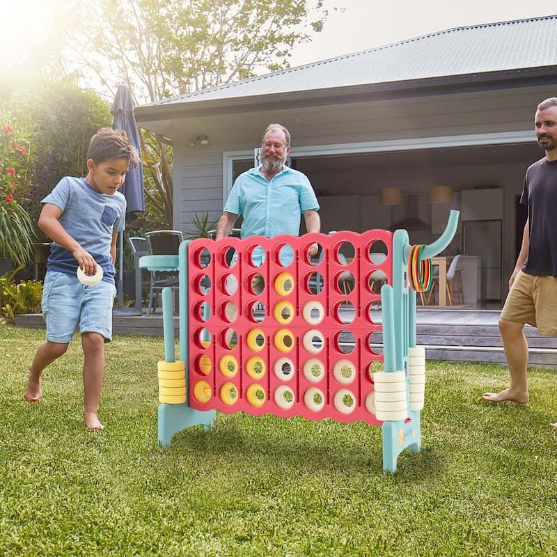 Jumbo 4-to-Score 4 in A Row Giant Game Set with Stickers Carry Bag