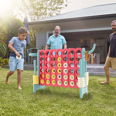 Jumbo 4-to-Score 4 in A Row Giant Game Set with Stickers Carry Bag