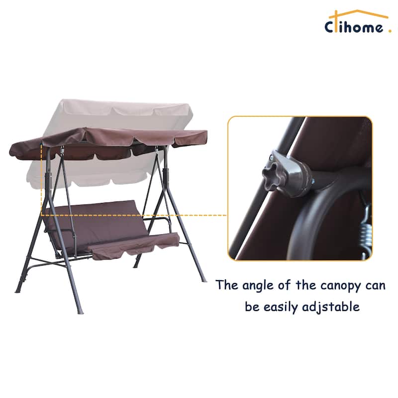 Clihome 3 Person Outdoor Porch Swing with Removable Cushions