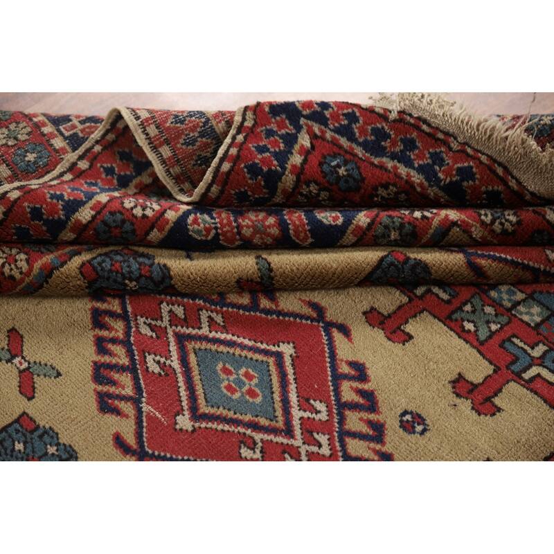 Kazak Vegetable Dye Antique Area Rug Handmade Wool Carpet - 7'9" x 9'3"