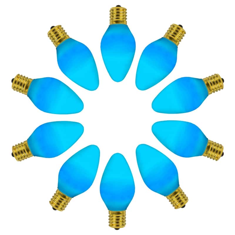 25 Pack C7 LED Outdoor Christmas Replacement Bulbs, Vintage, C7/E12 Base - Blue