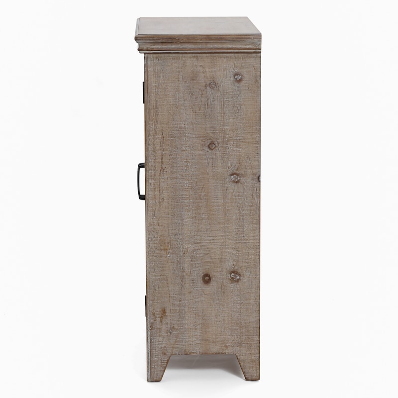 Farmhouse 37.4" Tall 2-Door Wood Storage Cabinet - 37.4" H x 27.68" W x 13.23" D