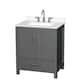 Option Dark Gray, Chrome Trim, White Quartz Top