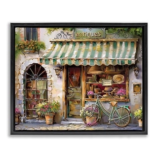 Stupell Charming Antique Shop Framed Floater Canvas Wall Art Design By ...