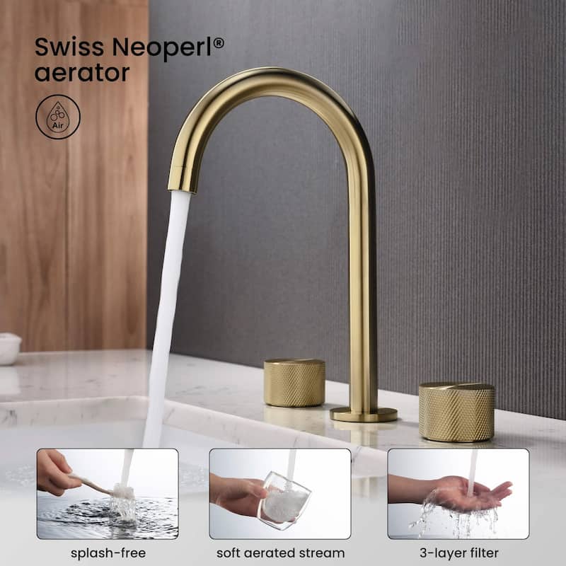 Circular X 8" Bathroom Sink Widespread Faucet with Drain Assembly