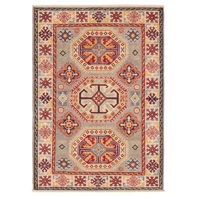 ECARPETGALLERY Hand-knotted Uzbek Ghazni Grey Wool Rug - 3'5 x 4'8