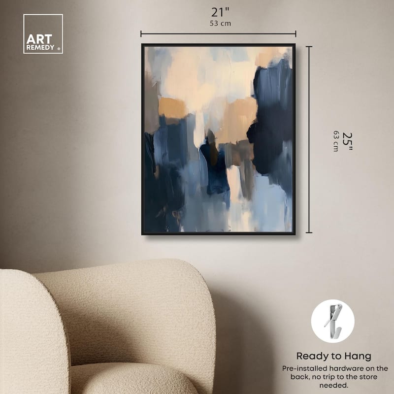 Navy Beige I Canvas by Art Remedy