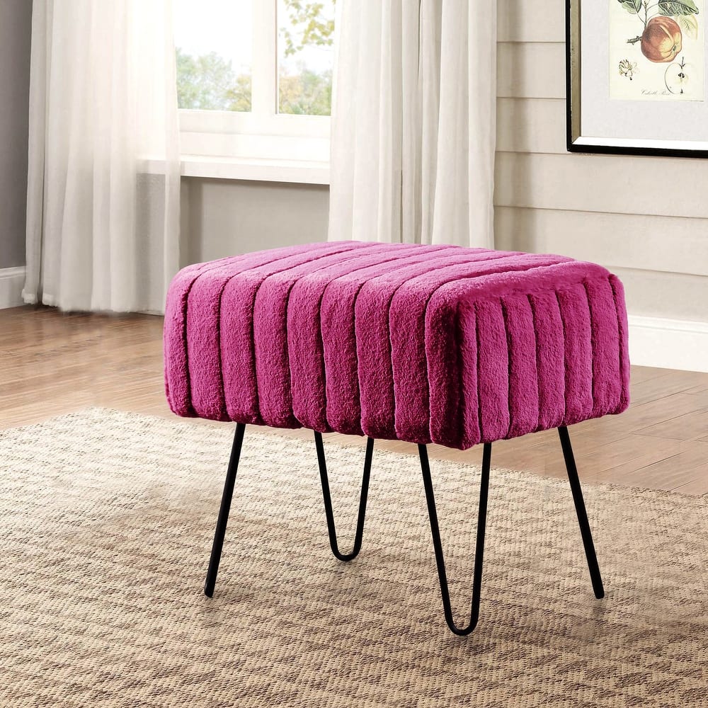 Serenta SuperMink Fauxfur Ottoman Bench