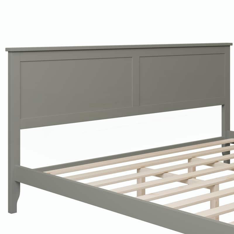 Modern Solid Wood King Size Platform Bed
