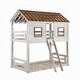 preview thumbnail 2 of 5, Nara Twin Size Bunk Bed, House Design with Ladder, White Rustic Wood