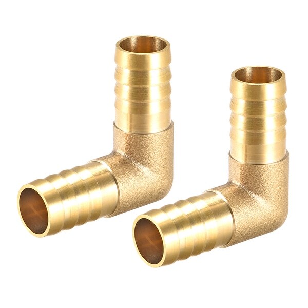 Brass Hose Barb Elbow 1/4'' Hose ID 90 Degree Fitting L Right Angle Barb 2pcs 