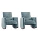 preview thumbnail 1 of 33, Julia 29.5"W Modern Solid Wood Nursery Rocking Chair with Lumbar Pillow Set of 2 by HULALA HOME Blue