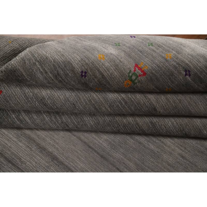 Gabbeh Oriental Area Rug Handmade Living Room Silk Carpet - 8'1" x 9'8"