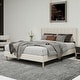 preview thumbnail 88 of 91, Caxkun Upholstered Platform Bed Frame with Wingback headboard Beige - Queen