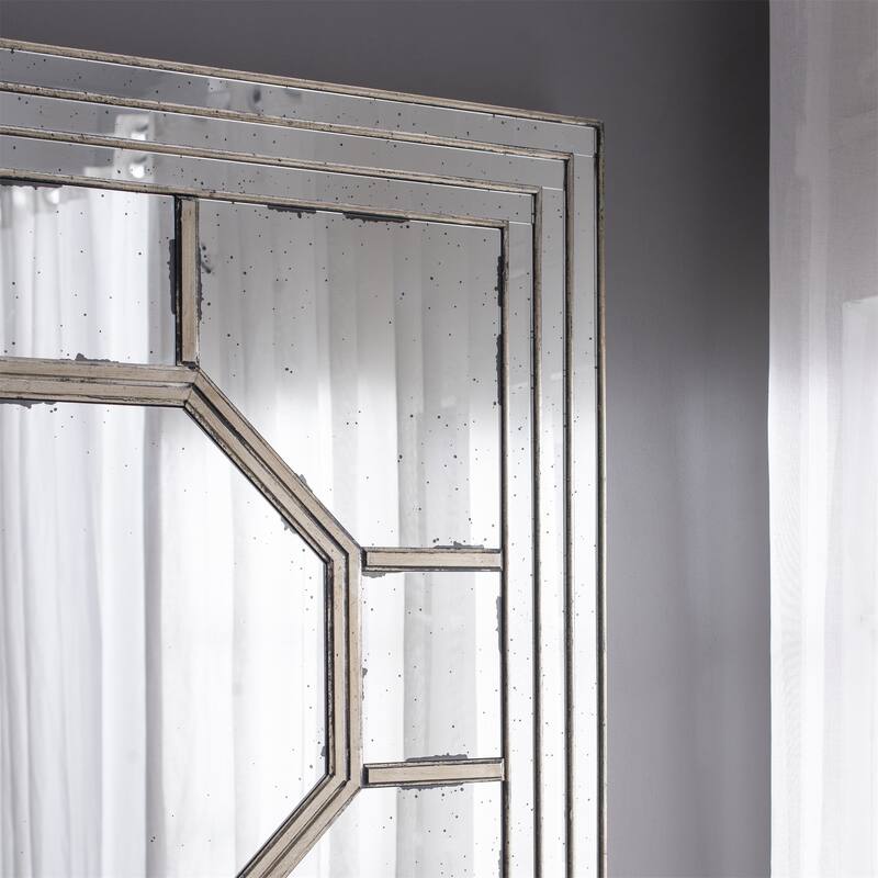 48"x48" Antique Style Square Wall Mirror with Mirrored Frame