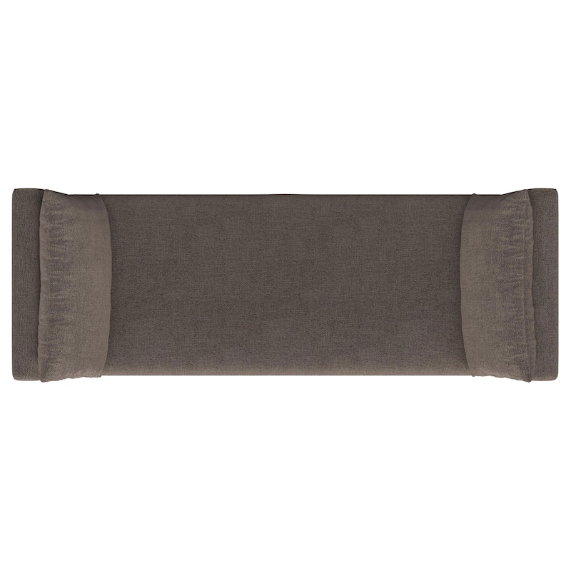 Robin Upholstered Accent Bench with Armrests Brown - 64.25'' X 22.50'' X 24.75''