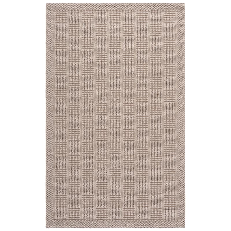 SAFAVIEH Handmade Natura Edmeia Raised Textured Wool Blend Rug - 4' x 6' - Beige
