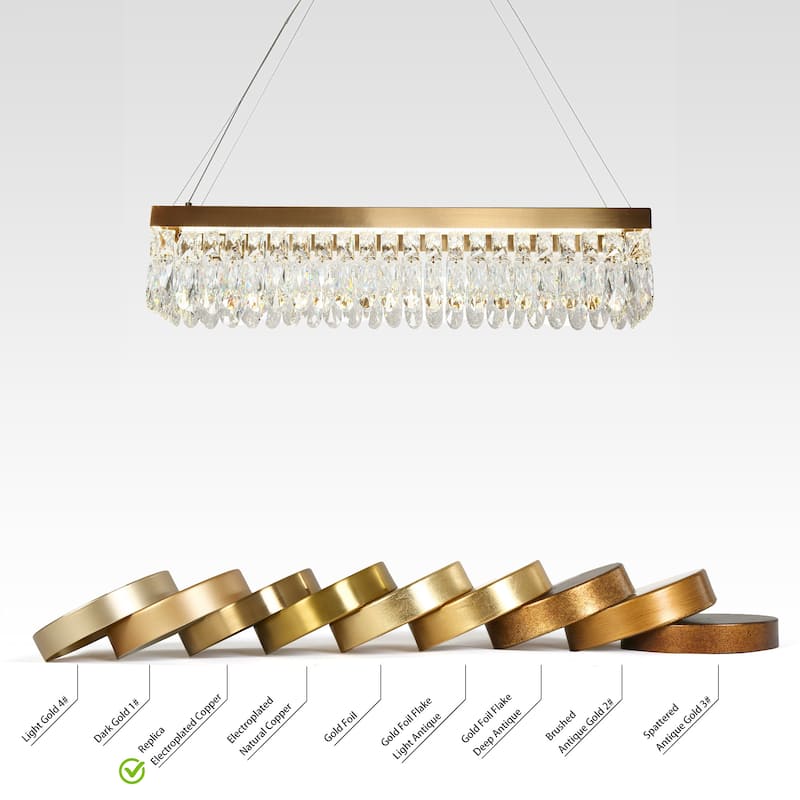 Modern LED Crystal Chandelier Island Lights for Kitchen Island - Gold