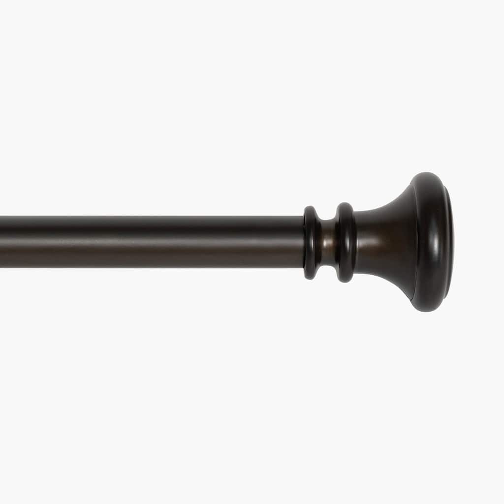 Deco Window 44-120 Inch Adjustable Curtain Rod, 1 Inch Metal Drapery Rod with Vaso Finials, Imperial Bronze