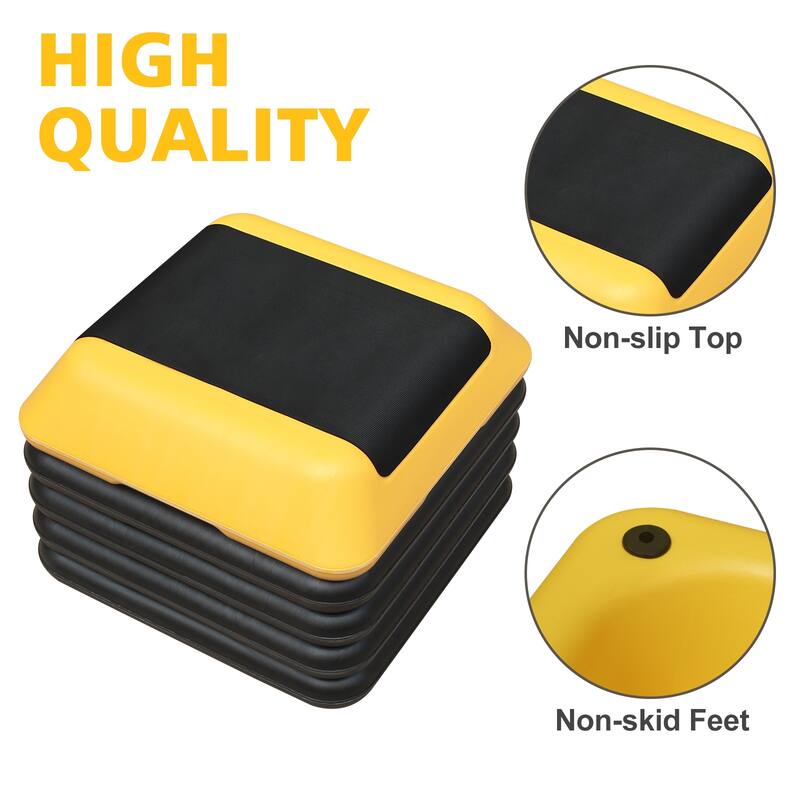 Height-Adjustable Step Aerobics Platform Fitness Equipment Stepper Trainer Exercise Step Platform with 4 Riser