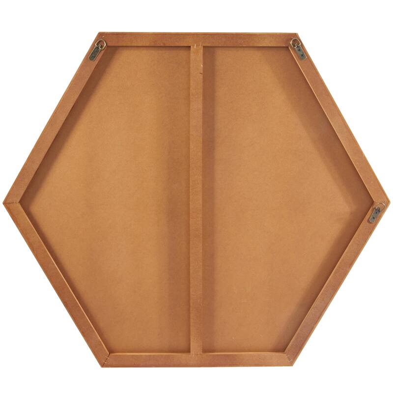 Contemporary Hexagon Wood Wall Mirror - Multiple Finishes and Sizes