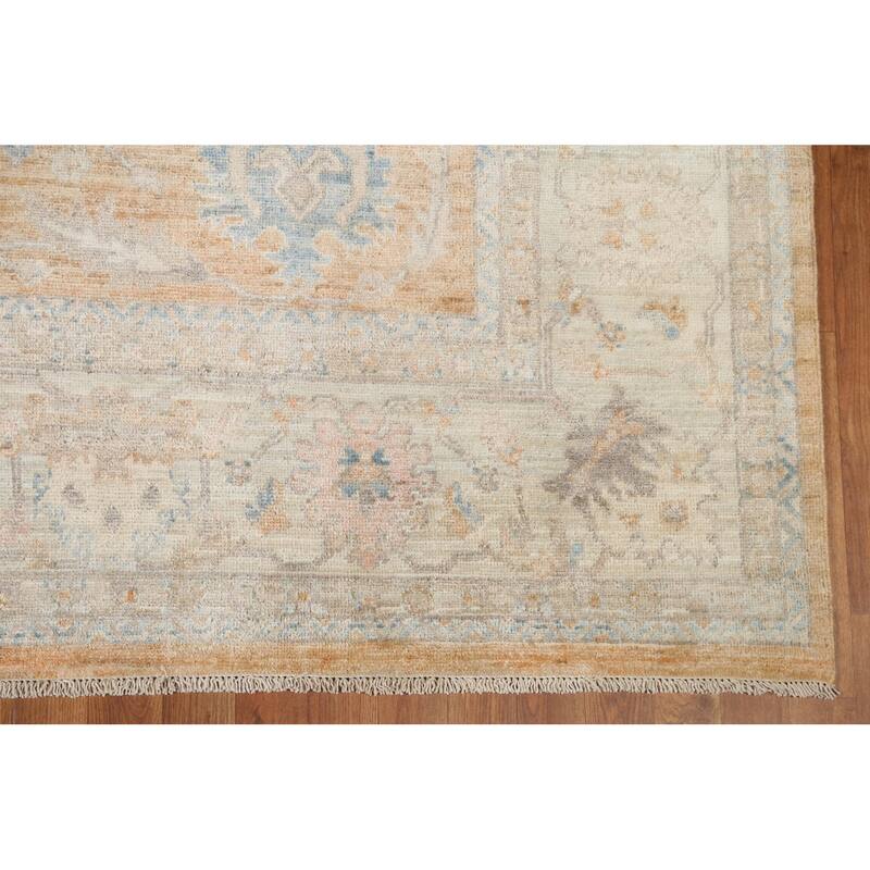 Vegetable Dye Traditional Muted Oushak Turkish Rug Wool Hand-knotted - 7'10" x 9'8"