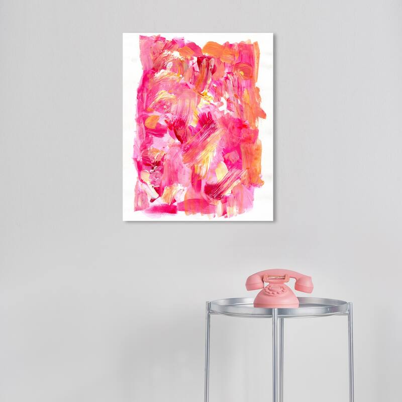 Wynwood Studio Canvas Abstract Buttercream Rosette Pink and Modern & Contemporary Wall Art Canvas Print - 20 x 16