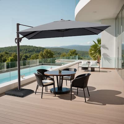 9 x 11 ft Crestlive Products Outdoor Patio Umbrella Cantilever Offset with Base