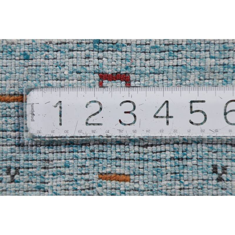 Hand Knotted Oriental 100% Wool Carpet Tribal Animal Pictorial Navy Blue & Blues Gabbeh Runner Rug - 9' 11'' X 2' 9''