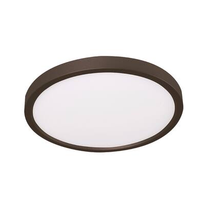 AFX Edge Black Round LED Disc Light with White Acrylic Shade