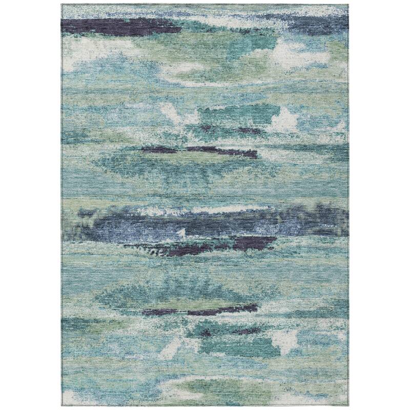 HomeRoots Abstract Transitional Rectangle Outdoor Rug