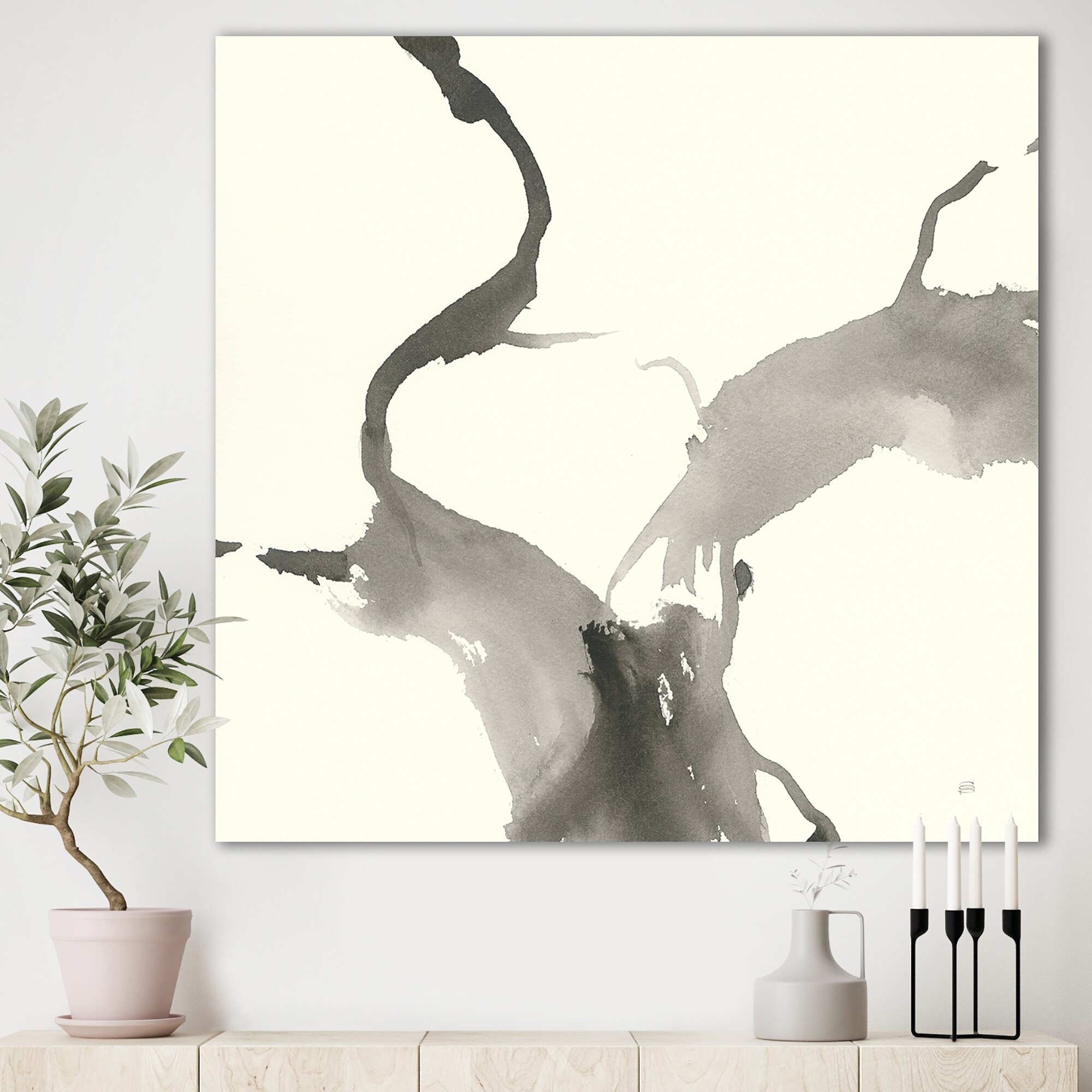 Designart Minimal Geometric Gesture Ii Transitional Small Ebay