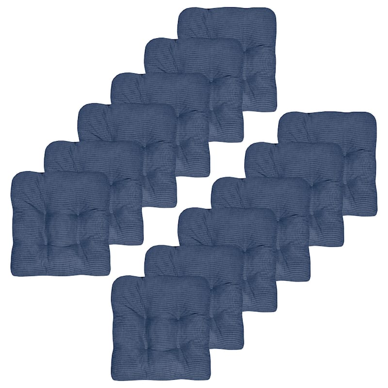 Fluffy Memory Foam Non-slip Chair Pad - Set of 12 - Navy