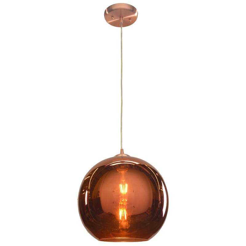 Access Lighting Glow - LED Pendant - 10"W- Brushed Copper Finish - Copper Glass Diffuser - Tan