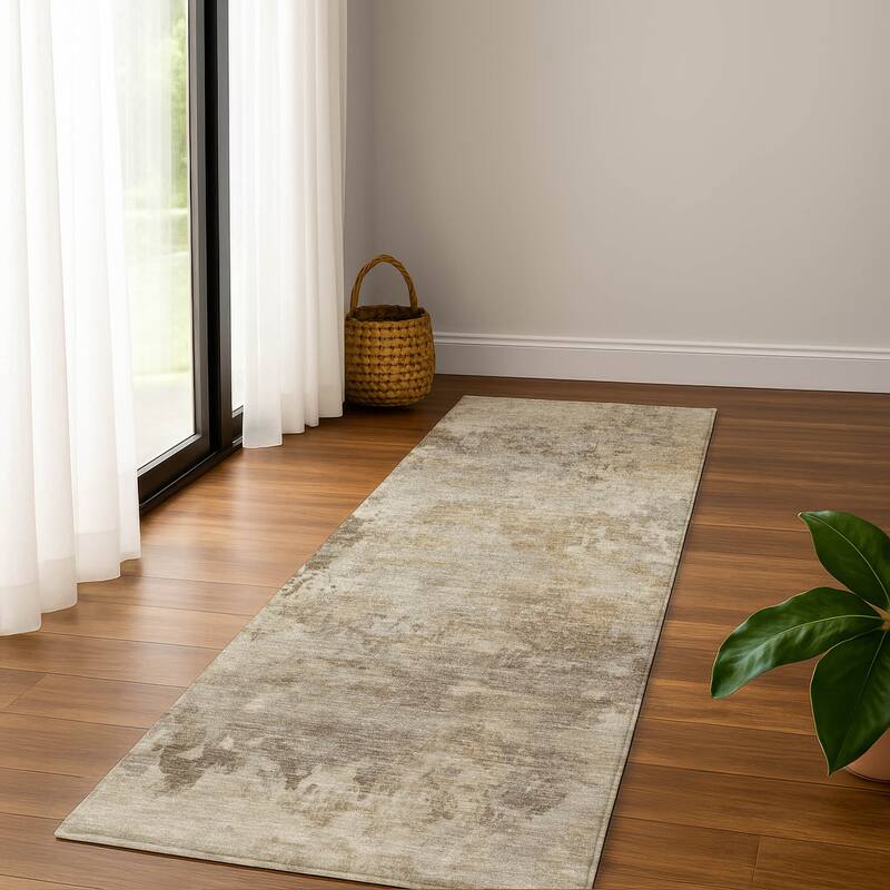 Premium Washable Super Soft Modern Casual Mayfield Rug - Tan - 2'3" x 7'6"