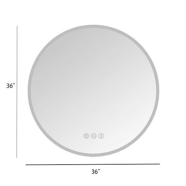 Round Frameless Wall Mount Anti Fog LED Light Bathroom Vanity Mirror ...