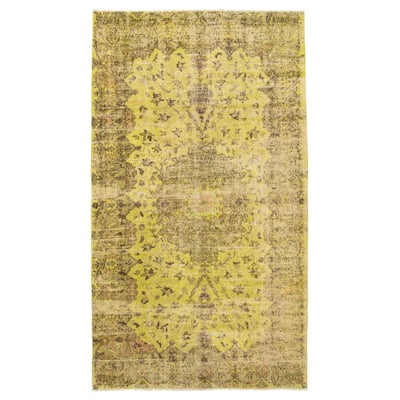 ECARPETGALLERY Hand-knotted Color Transition Lime Wool Rug - 5'1 x 8'10