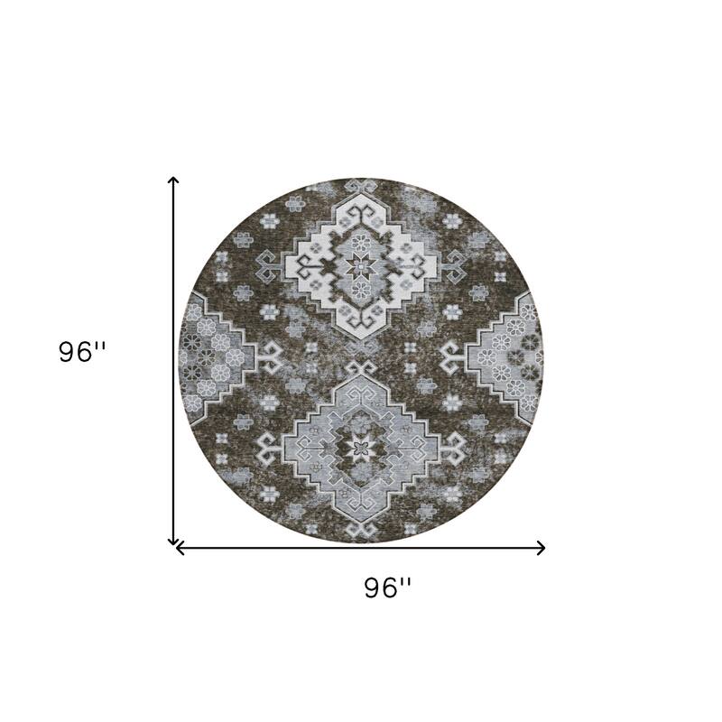 HomeRoots Medallion Traditional Rectangle Outdoor Rug