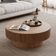 preview thumbnail 3 of 61, Modern Solid Wood Veneered Round Coffee Tea Table with Storage