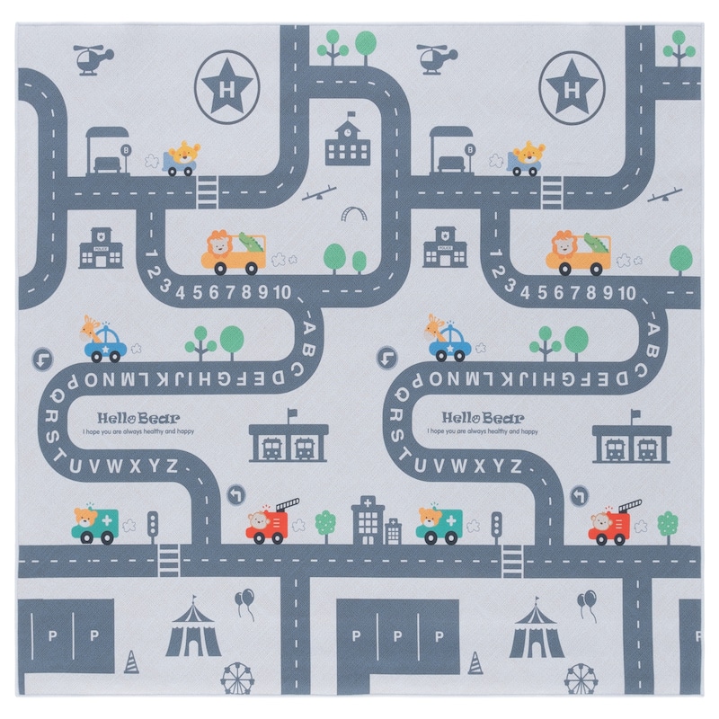 SAFAVIEH Tacoma Kids Jani Kids & Tween Rug - 5' Square - Ivory/Grey