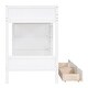 preview thumbnail 22 of 24, Twin over Twin Bunk Bed Kids Bed Frame with Side Bookcase Cabinet, Pull-out Drawers, Wooden Panel Bed for Kids Bedroom