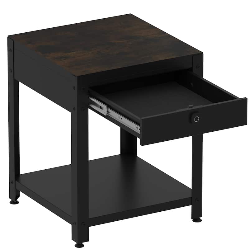 double-layer coffee table with hidden compartment and fingerprint lock - Living room dining table